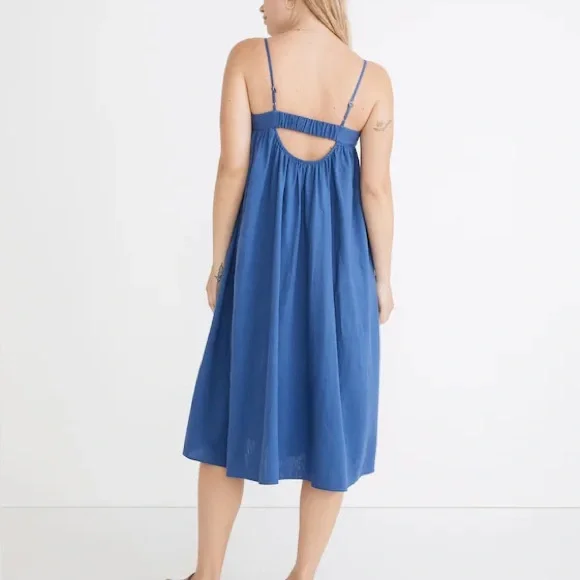 NWT Madewell linen blend periwinkle dress - Picture 3 of 9